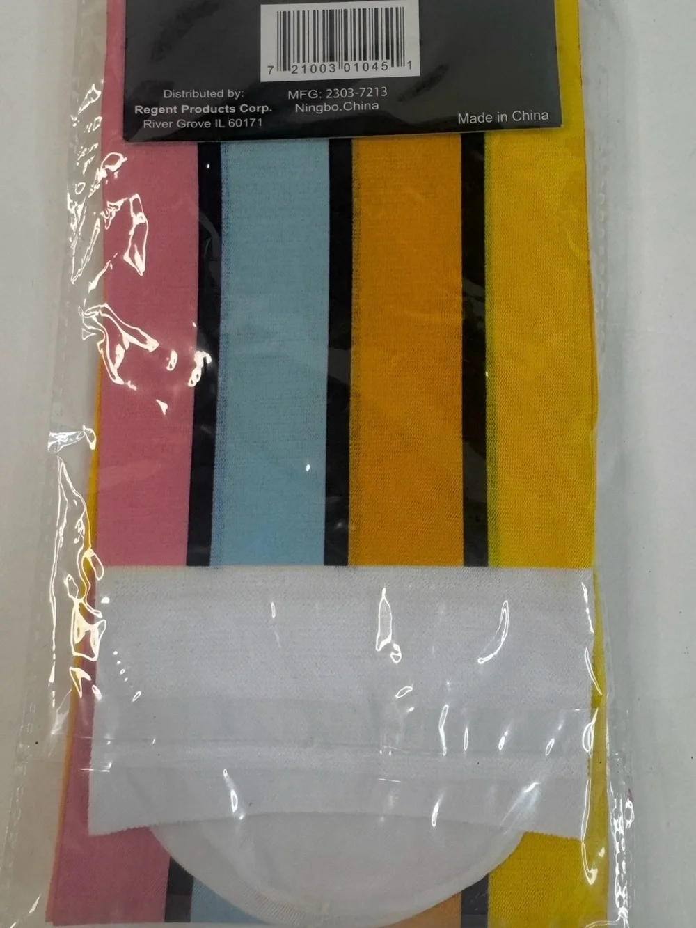 Thigh-High Striped Party Stockings - Yellow, Blue, Pink